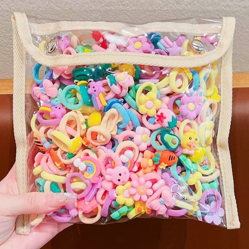 10pcs/Set Rubber Band for Children Cartoon Hair Band New High Elasticity Sweet Cute Baby Hair Rope Girls Hair Accessories