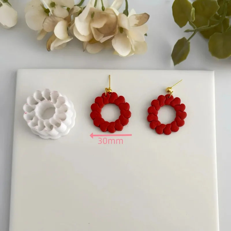 Valentine's Day Love Overlay Strip Polymer Clay Cutters Skinny Hearts Ceramic Earring Pendant Jewelry Pottery Clay Making Tools