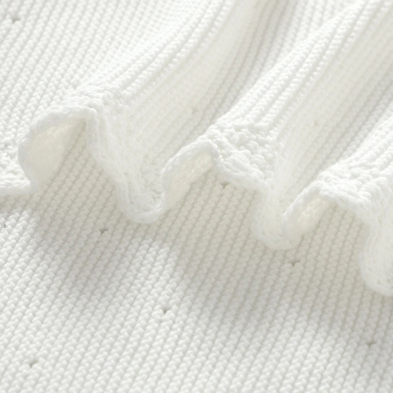 Baby Christening Blankets 100*80cm Cotton Soft Knit with Stitching Cross Newborn Boys Girls Swaddle Nursery Blanket Baptism Gift