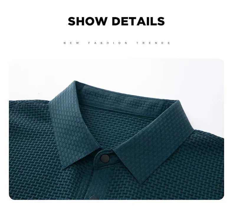 Business Casual Sweat-absorbing Top Brand Clothes Summer New Men's Short Sleeve T-shirt Ice Silk Cool and Breathable POLO Shirt