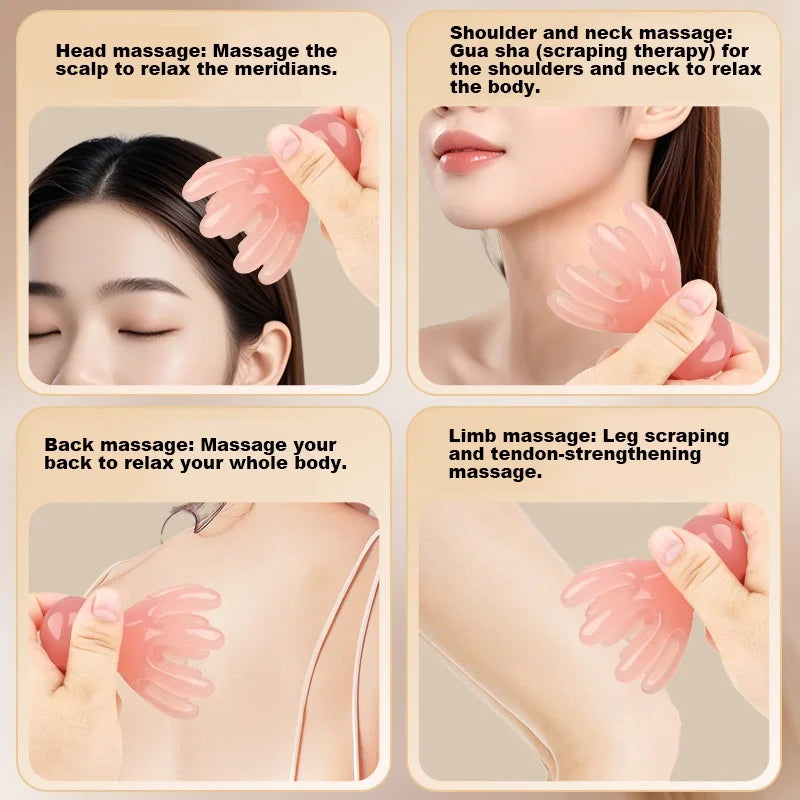 Octopus Massage Comb 8/14 Tooth Resin  Korean Hair Care Acupressure Stress Relief Anti-Hair Loss Portable Head Massager for Home