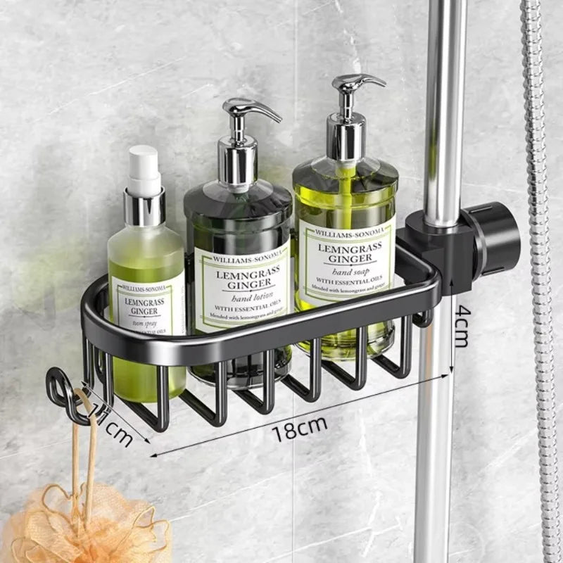 Kitchen Space Aluminum Sink Drain Rack Sponge Storage Faucet Holder Soap Drainer Shelf Basket Organizer Bathroom Accessories