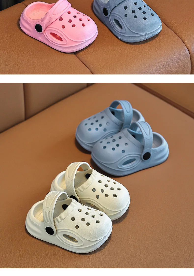 2026 Kids Sandals Hole Children's Shoes Slippers Soft Anti-Skid Simple DIY Design Hole Baby Shoes Sandy Beach For Boys Girls