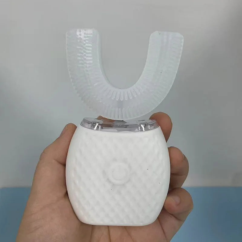 Professional Protable Electric Toothbrush Adult Automatic Rechargeable Hands Free 360 Cleaning U Shape Toothbrush