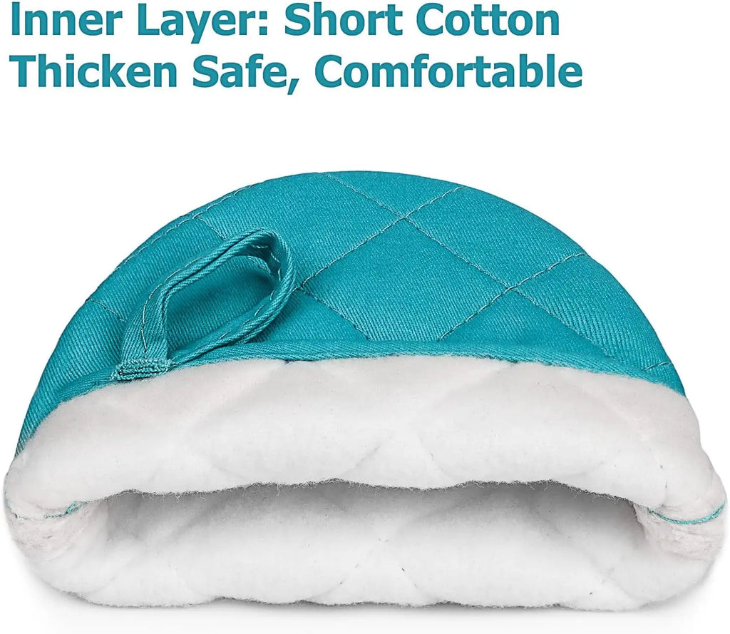 Kitchen Oven Mitts High Heat Resistant Short Oven Gloves Anti-scald Non-Slip Grip Surfaces Hanging BQ Baking Cooking Anti Scald