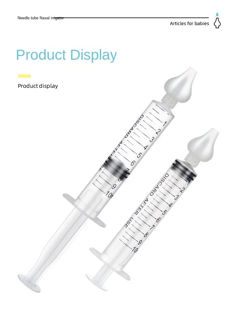 1/2Pcs Needle Tube Baby Nasal Aspirator Syringe Baby Nose Cleaner Rhinitis Nasal Washer Irrigator Baby Nose Washing for Children