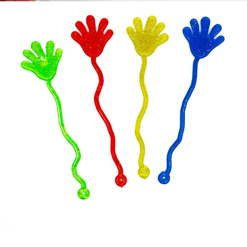 12PCS for Kids Adult Glitter Sticky Hands Mini Stretchy Stress Relief Sensory Toys Party Favors Supplies Goodie Bag Stuffers