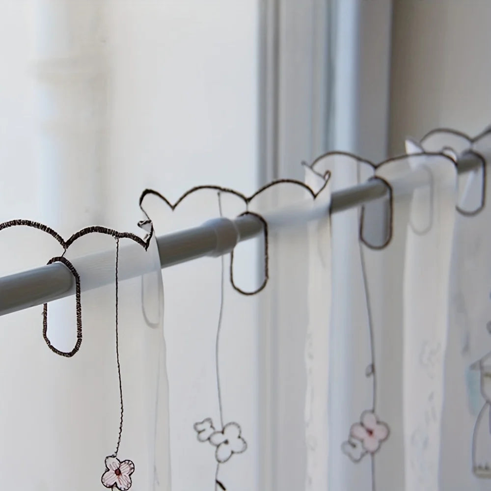 Kitchen Curtain Short Curtain Valance Lovely Cabinet Window Drapes Small Window Curtain Home Decor Transparent Voile