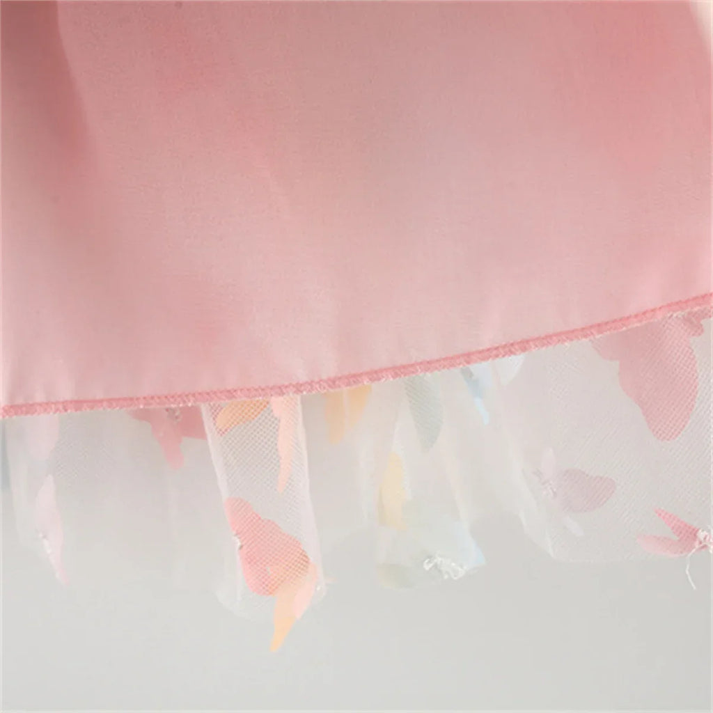 New Summer Baby Girl Dress Halter Butterfly Back Wings Fantasy Princess Dress Sweet Birthday Party Team Dress