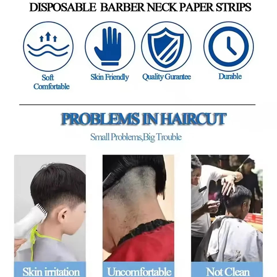 Marseilis1PCS/5PCS Neck Paper Black Salon Barber Hair Dresser Roll Cutting Dressing Hairdressing Collar Accessory Necks Covering