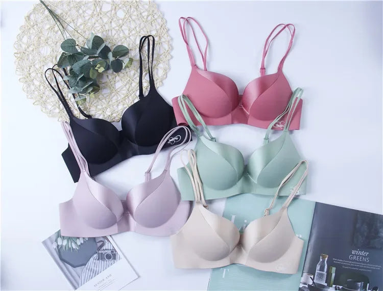Women Sexy Deep U Cup Bras   Push Up Lingerie Seamless Wire Free Bralette Backless Plunge Intimates Female Underwear
