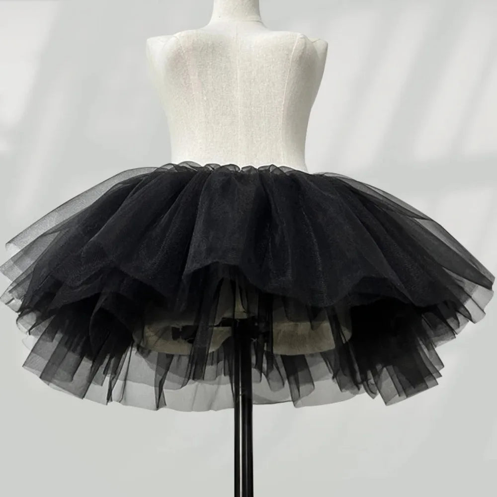 White Black Puffy Tulle Lolita Underskirt Women Cosplay Ballgown Kids Bridal Boneless Petticoats Tutu Dress