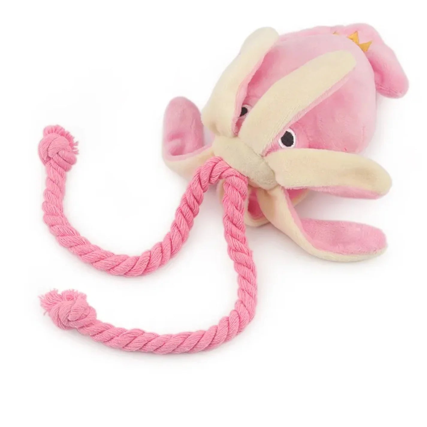 Squid Puppy Pet Dog Chew For Lovely Pink Teeth Cleaning Pet Toys Octopus Plush Toys Supplies BB Small Cute Rope Toy Dog Squeak