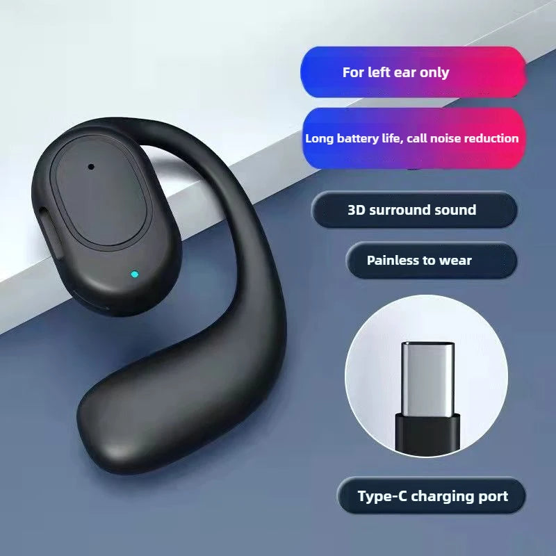 New Ear-hook Single Ear Buds Noise Cancelling Earphones for Running Comfortable Wireless Bluetooth Headset Dropshipping 2025