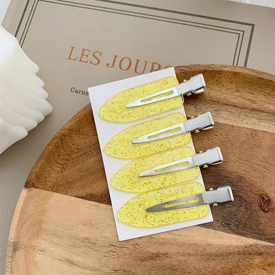 4 Pcs Seamless No Bend Hair Clips Barrettes No Mark Pin Curl Clip Makeup No Crease Hair Clip Hair Styling Bang Clips New Color