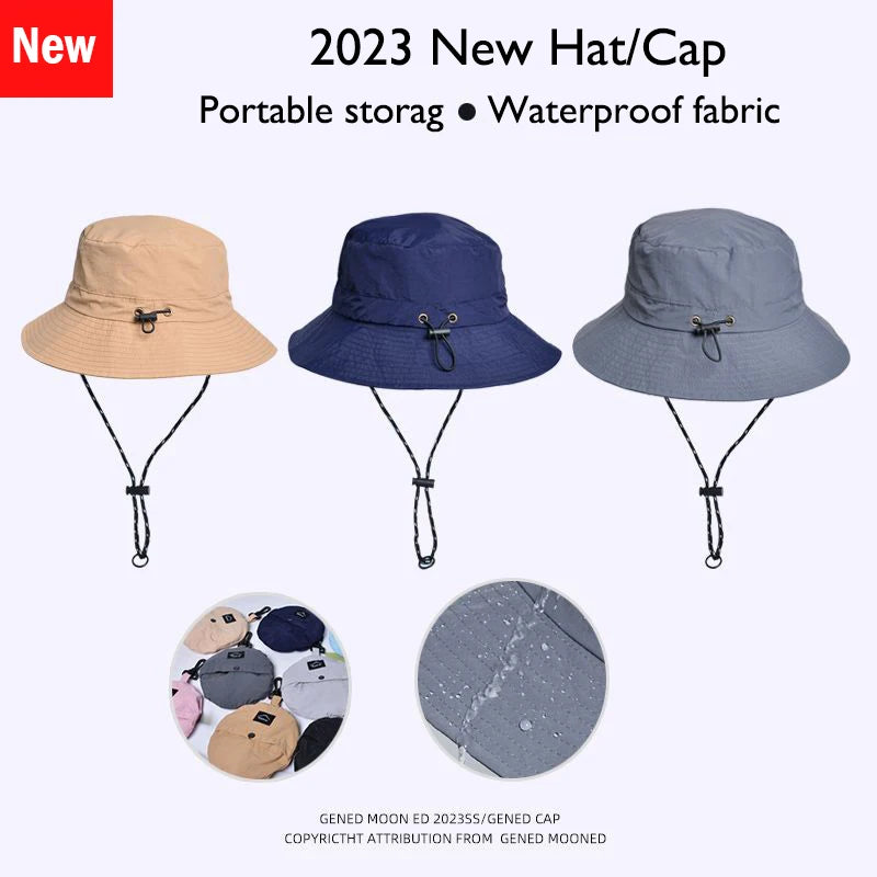 Panama Men And Women Spring Summer Waterproof Bucket Hat Fishing Mountaineering Sunshade Bucket Hat Outdoor Sports Fashion Cap