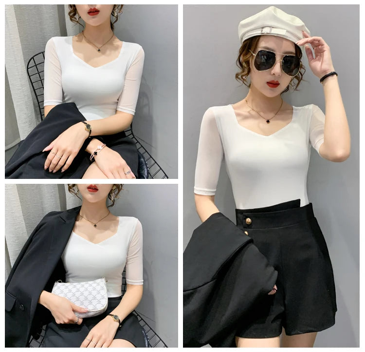 Women's Slim Fit V-Ne T-irt Me Inner Wear Top Spring Autumn Season Faionable Base irt Breathable Wear Resistant