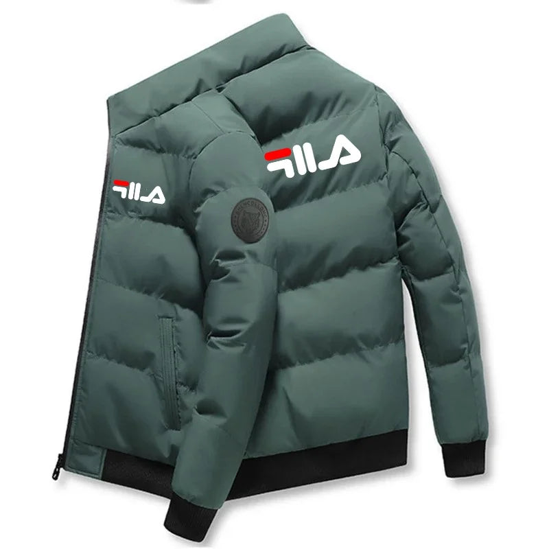 New 2025 autumn/winter men's short jacket, fashionable outdoor casual stand-up collar zipper men's cotton-padded jacket