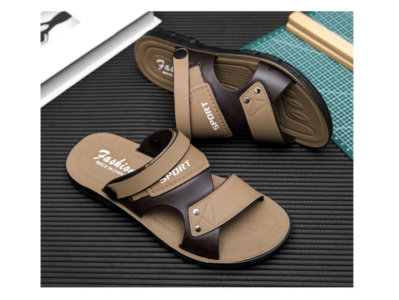 Summer Men's Sandals Fashion Beach Shoes For Men Classic Leather Slipper Male Outdoor Casual Leather Sandals Men