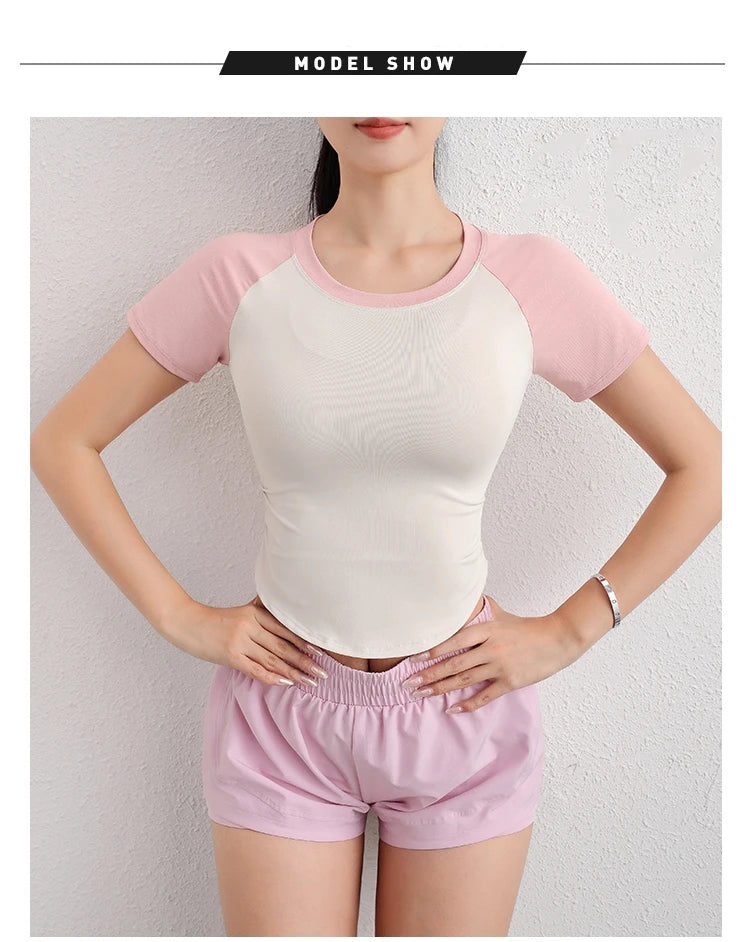 Fitness wear gym women yoga wear sport fitness workout clothing women Leisure and loose fitting T-Shirt