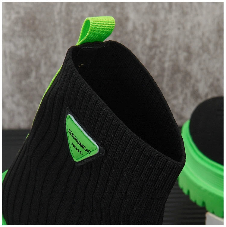 New Socks Sneakers Men Knit Upper Breathable Sport Shoes Sock Boots Man Shoes High Top Running Shoes for Men Zapatillas