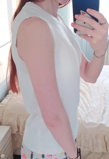 1pcs Summer New Fashion Knitted Vests O-neck Sleeveless Casual Thin Tops