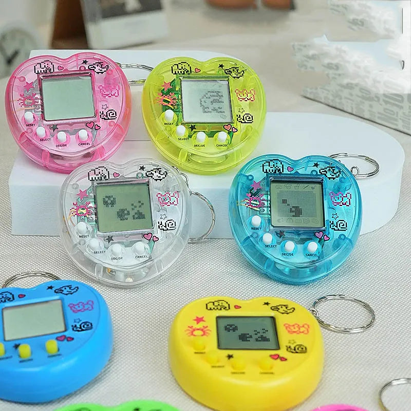 1PCS Transparent Electronic Pets Game Handheld Game Console Toy Virtual Cyber Digital Pet Pixel Funny Gift Play Toy