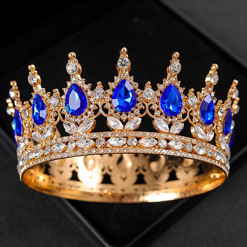 Baroque Crystal Tiaras And Crowns Rhinestone Prom Diadem Headband Crown Bridal Wedding Hair Accessories Jewelry Crown Tiara Gift