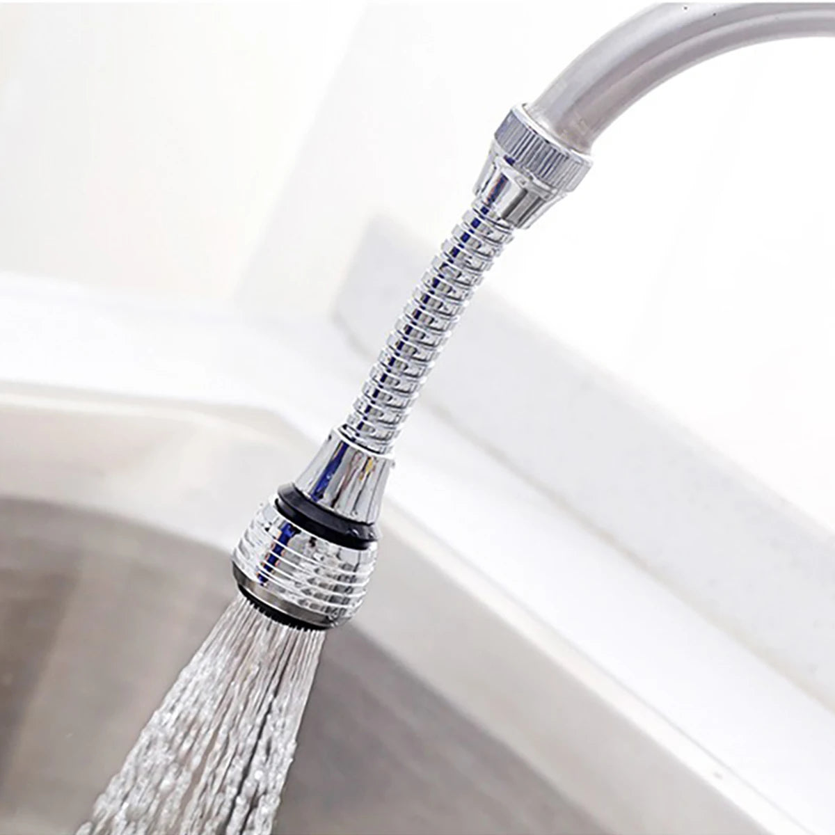 Kitchen Faucet Accessories ABS Material Faucet Extender 360° Rotating Swivel Splash-proof Faucet Adapter