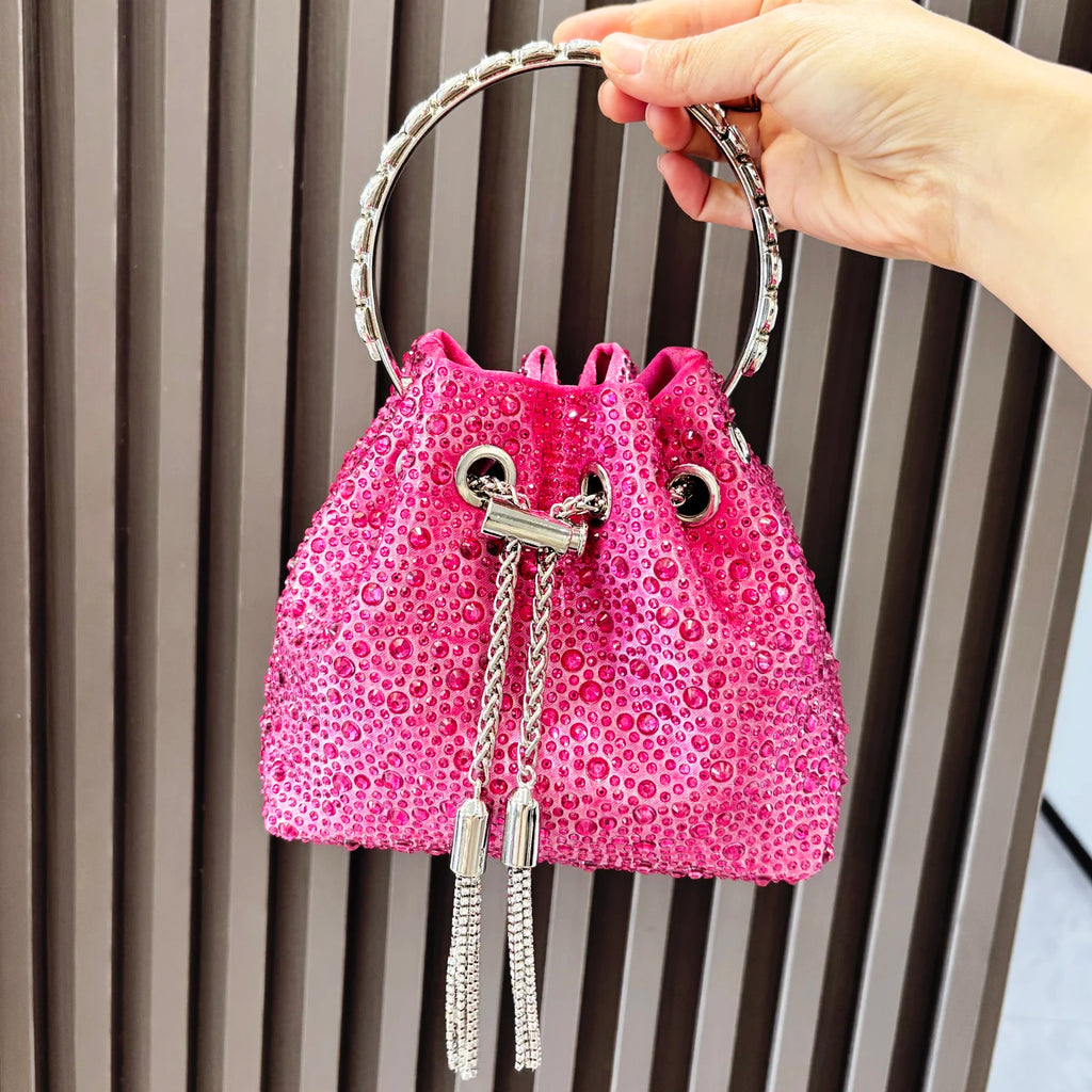 Handle Rhinestones Evening clutch Bag Purses and handbag luxury Designer shoulder bag Shiny Crystal Clutch purse bucket bag