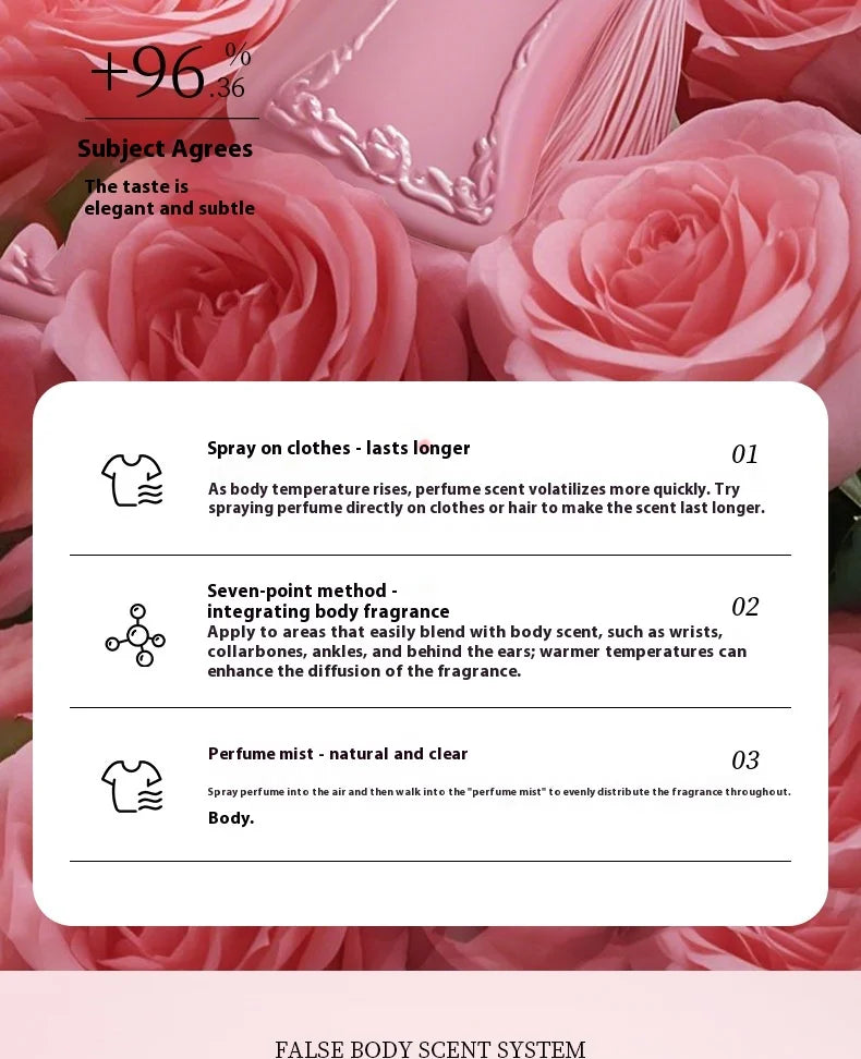 Brand Rose 75ML Perfume Women Spray Flirting Pheromone Long Lasting Floral Fresh Romance Vibrant Light Fragrance Dating Gift