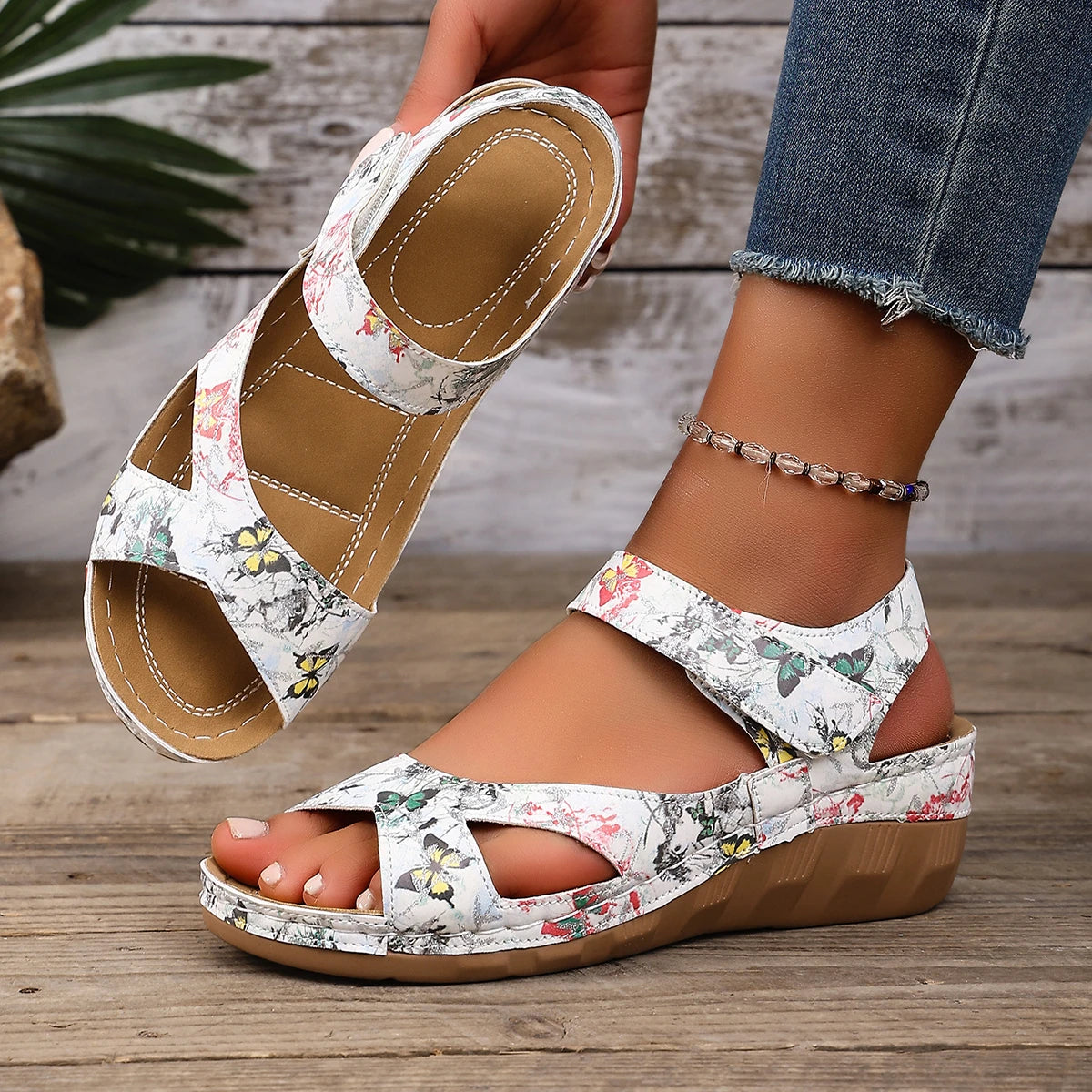 Women's Sandals 2026 Summer Sandals Women Heels Sandalias De Mujer Casual Wedges Footwear Summer Shoes Woman Soft Heeled Sandals