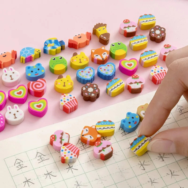 30 capsules/set transparent bag cartoon fruit animal love mini eraser cross-border June 1 Christmas gifts prizes stationery