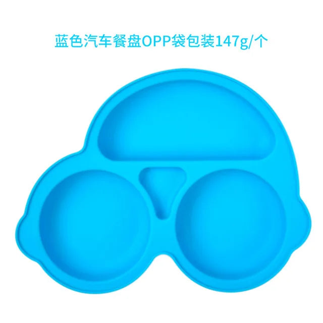 2023New Silicone Baby Dining Plate Cute Owl Children Dishes Suction Plate for Toddlers Kid Training Feeding Sucker Bowl BPA FREE