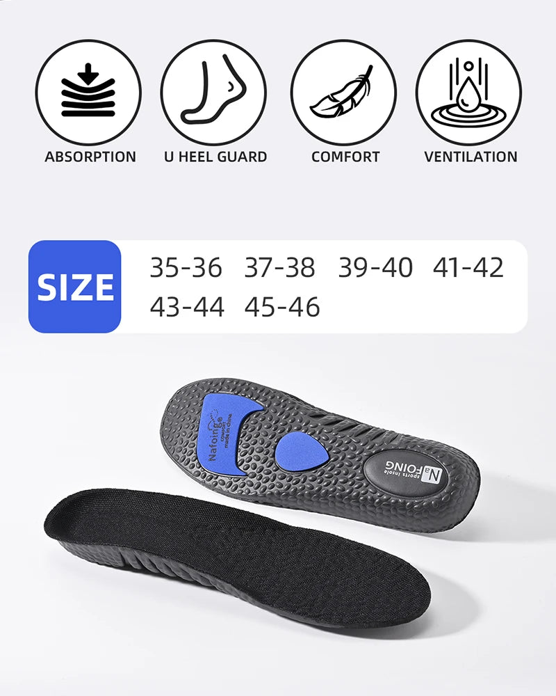 1 Pair Sports Insoles Elastic Running Insole For Shoes Arch Support Insole Absorption Deodorant Breathable Insoles