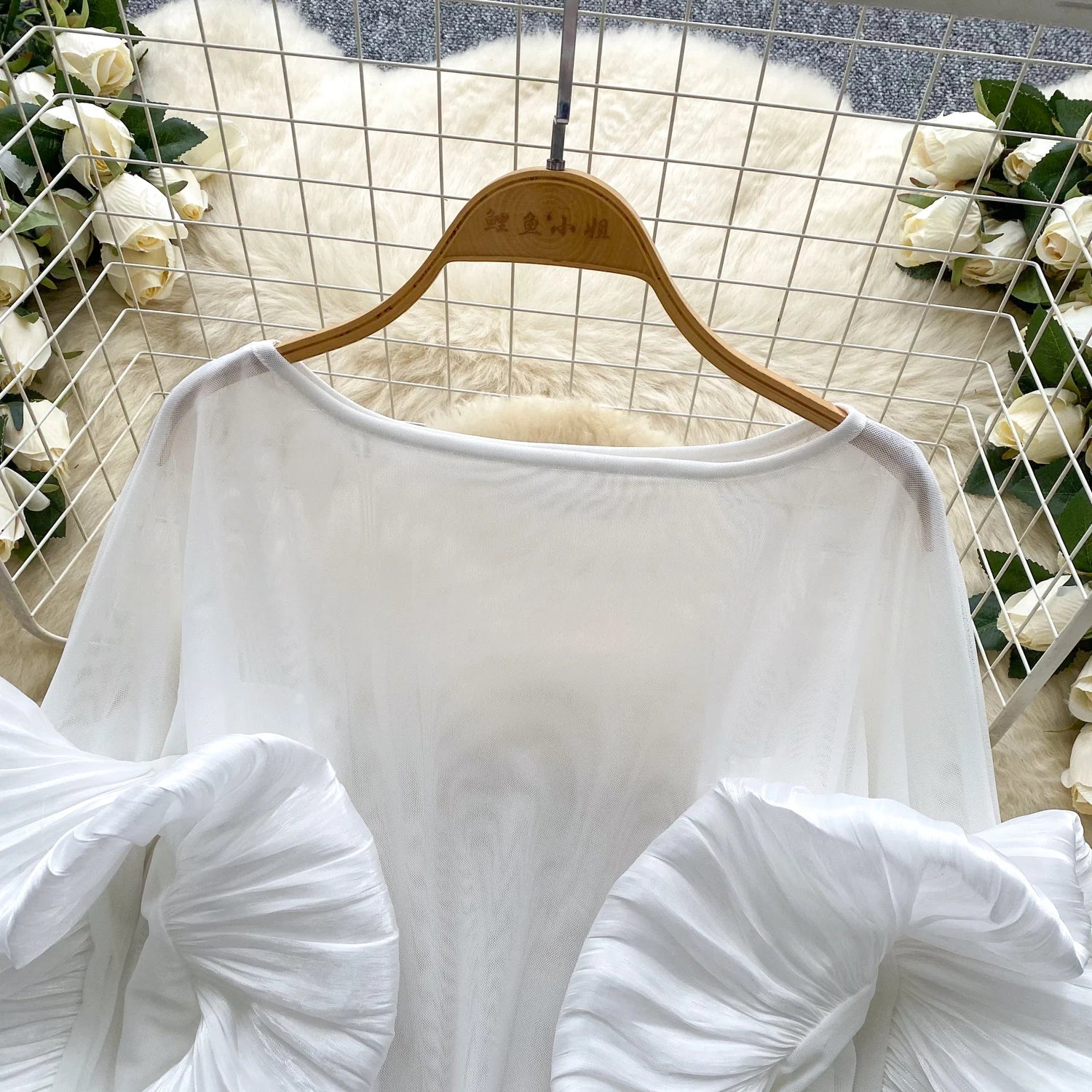 SINGREINY Autumn Ruffles Party Blouses Female O Neck Long Sleeves Temperament Mesh Shirts Women Senior Sheer Loose Thin Tops