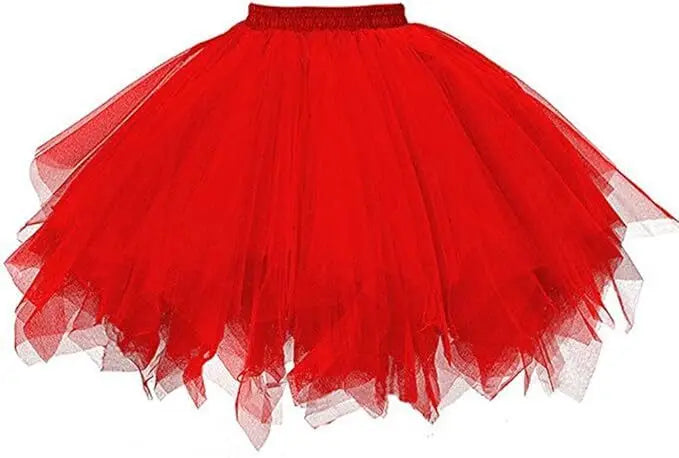 Women's Tutu Skirt 50s Rockabilly Petticoat Ballet Underskirt Elastic High Waist Ballet Skirt Dance Dress Costume Party Skirt
