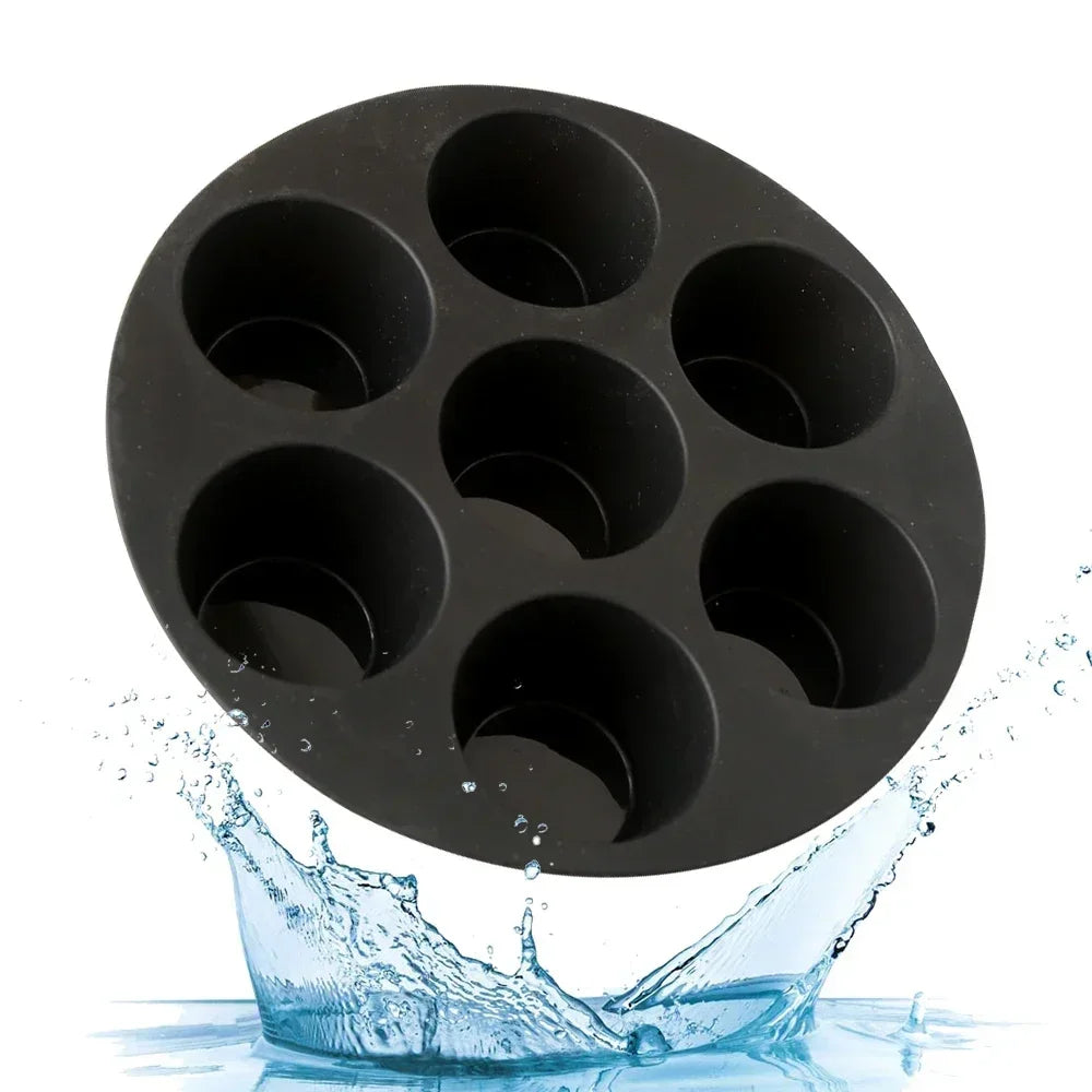 7 Even Cake Cups Air Fryer Accessories Round Muffin Cup Mold Microwave Oven Baking Mold Baking Bakeware Mat Baking Tray Cake Pan