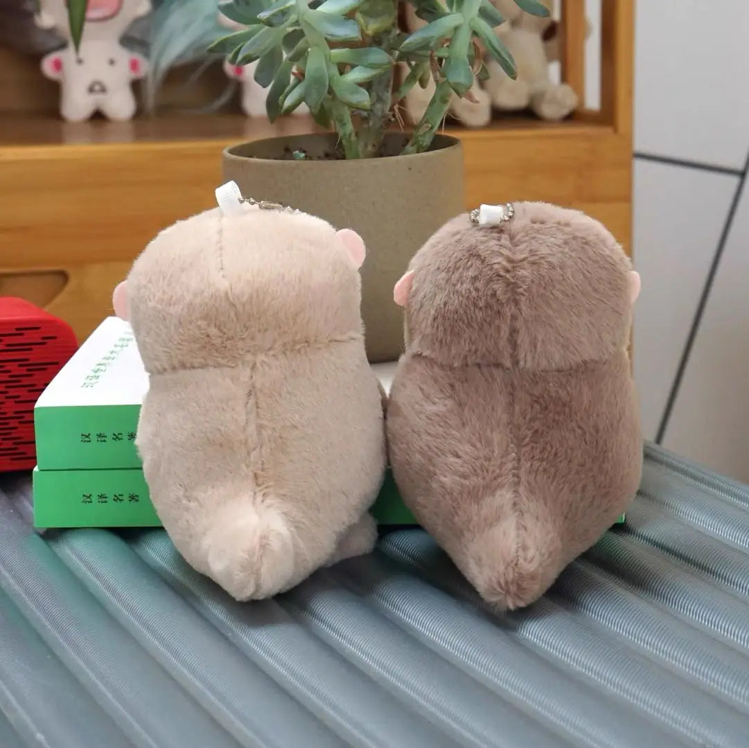 Cute Otters Holding Fish Plush Doll Keyrings Lightweight Hanging Pendant Props For School Bag Key Wallet Doll Toy Gifts 11cm