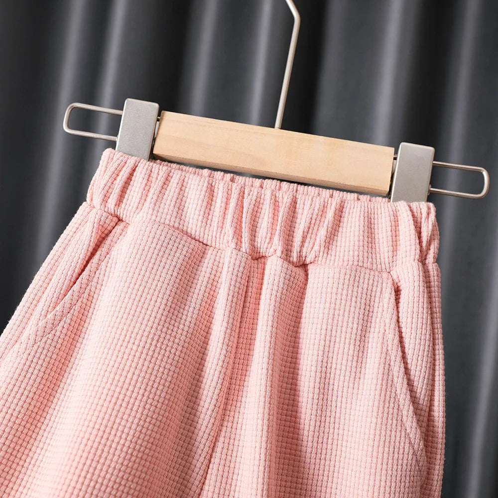 Spring Autumn Baby and Girls Cartoon Embossed Drawstring Sweatshirt+Sweatpant Kids 2PCS Tracksuit Child Outfit Jogger Set 1-9 Yr