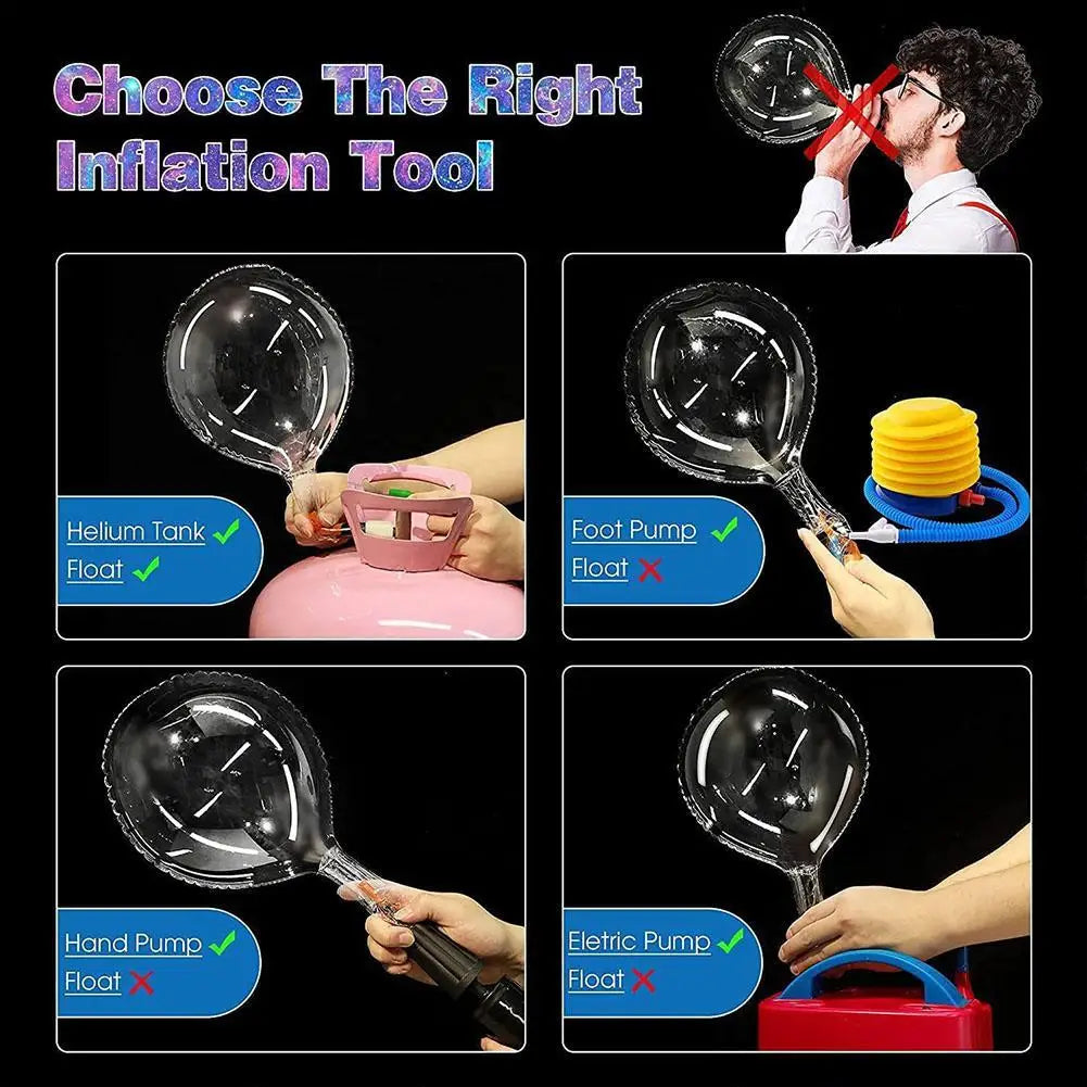 3Pcs LED Light Up Balloons Glow In The Dark Transparent Led Balloons for Weddings Birthdays Valentine's Day Party Festival Decor