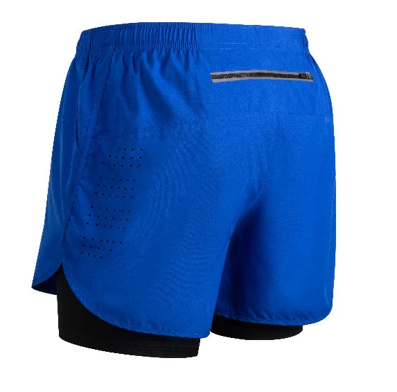 Men's Running Shorts Quick-drying Fitness Black Double Layer Shorts Men New Sport Workout Training Bodybuilding Short Pants