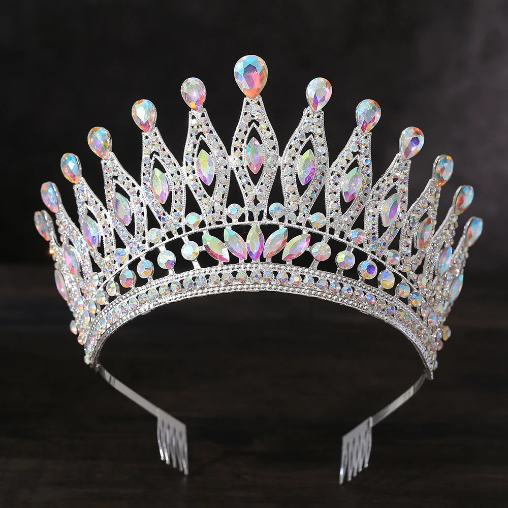 Tiara Crown for Women Girls, Wedding Tiara for Bride, Princess Hair Accessories for Birthday Prom Party Quinceanera