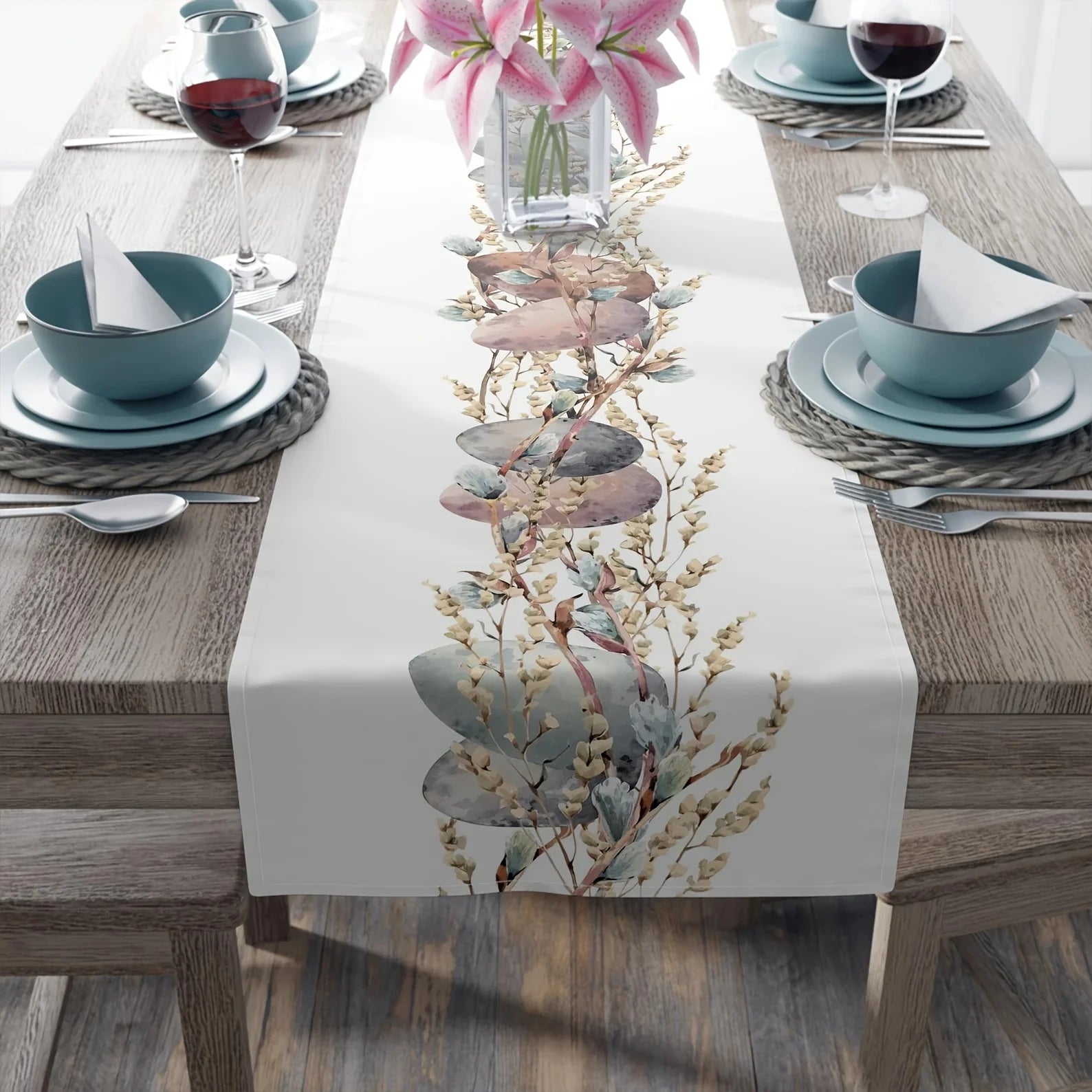 1 Piece Happy Table Runner - Easter Egg Print, Perfect for Daily Decoration, Farmhouse Style, Autumn and Winter Theme, Holiday Party Decoration - Rectangular Woven Table Runner