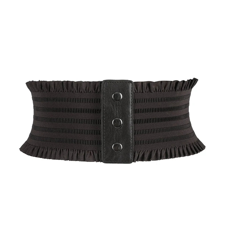 Women Wide Belt Elastic Waist Straps Ladies Stretch Waistband Cummerbund Female Dress Corset Belts Black White Waist Band