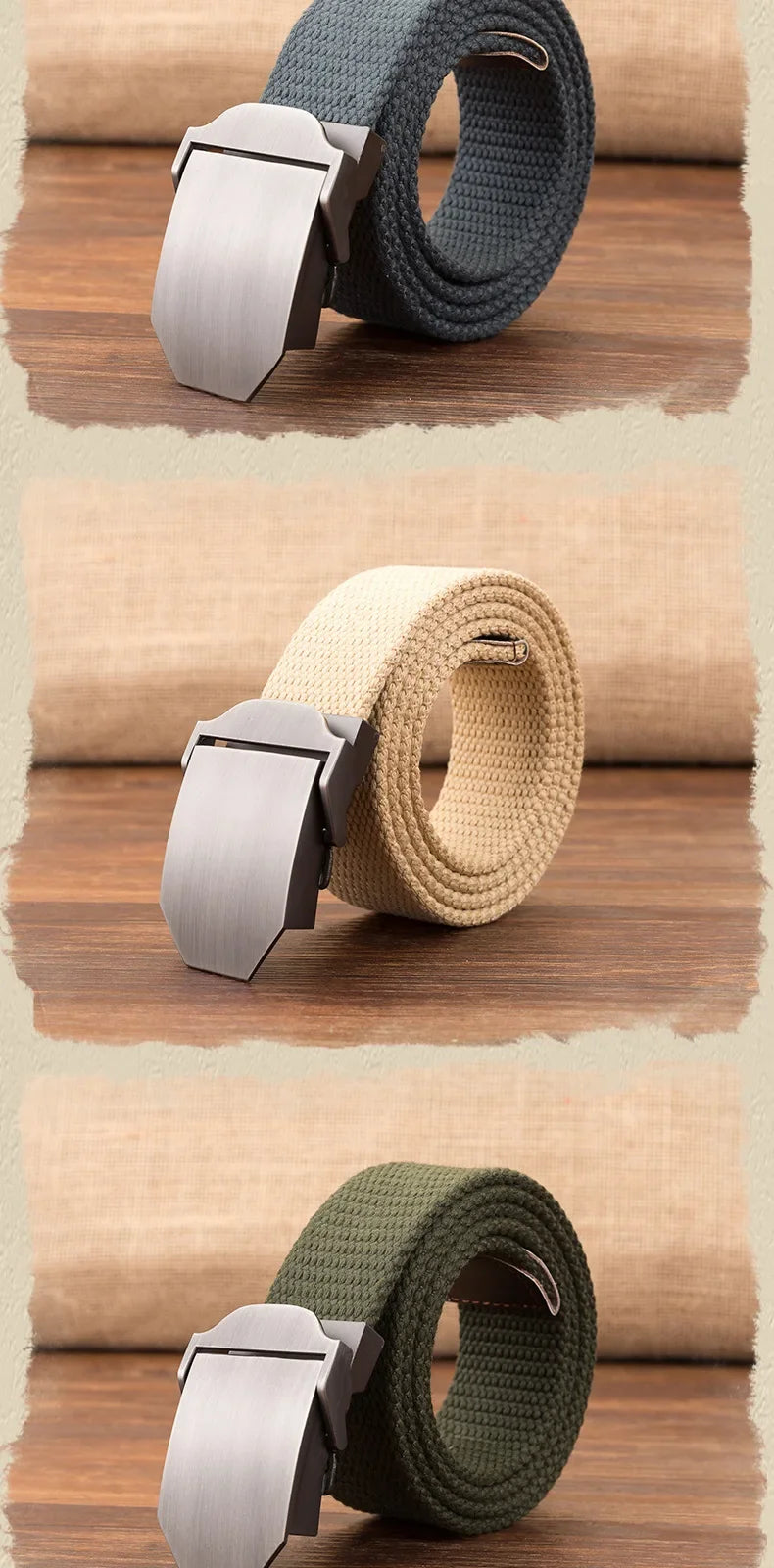 Men Waist Belt Outdoor Sports Canvas Belt Luxurious Gloss Metal Buckle Jeans Waist Circumference Military Tactical Nylon Weaving