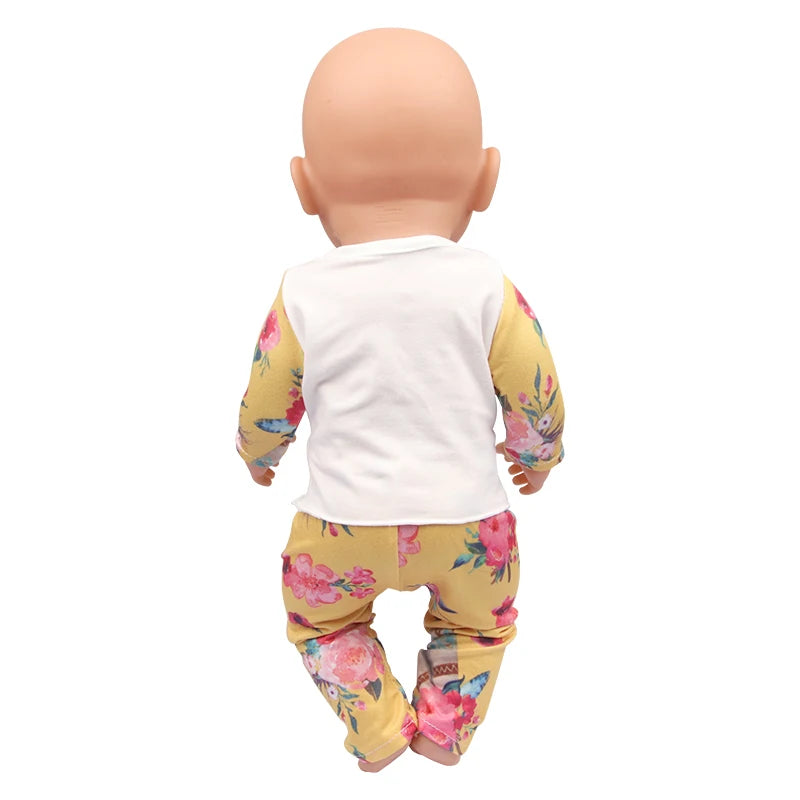 Doll Clothes Pajamas  For 43cm Baby New Born&American 18 Inch Girl Doll Unicorn Shark Cartoon Clothes Suit For Generation Doll
