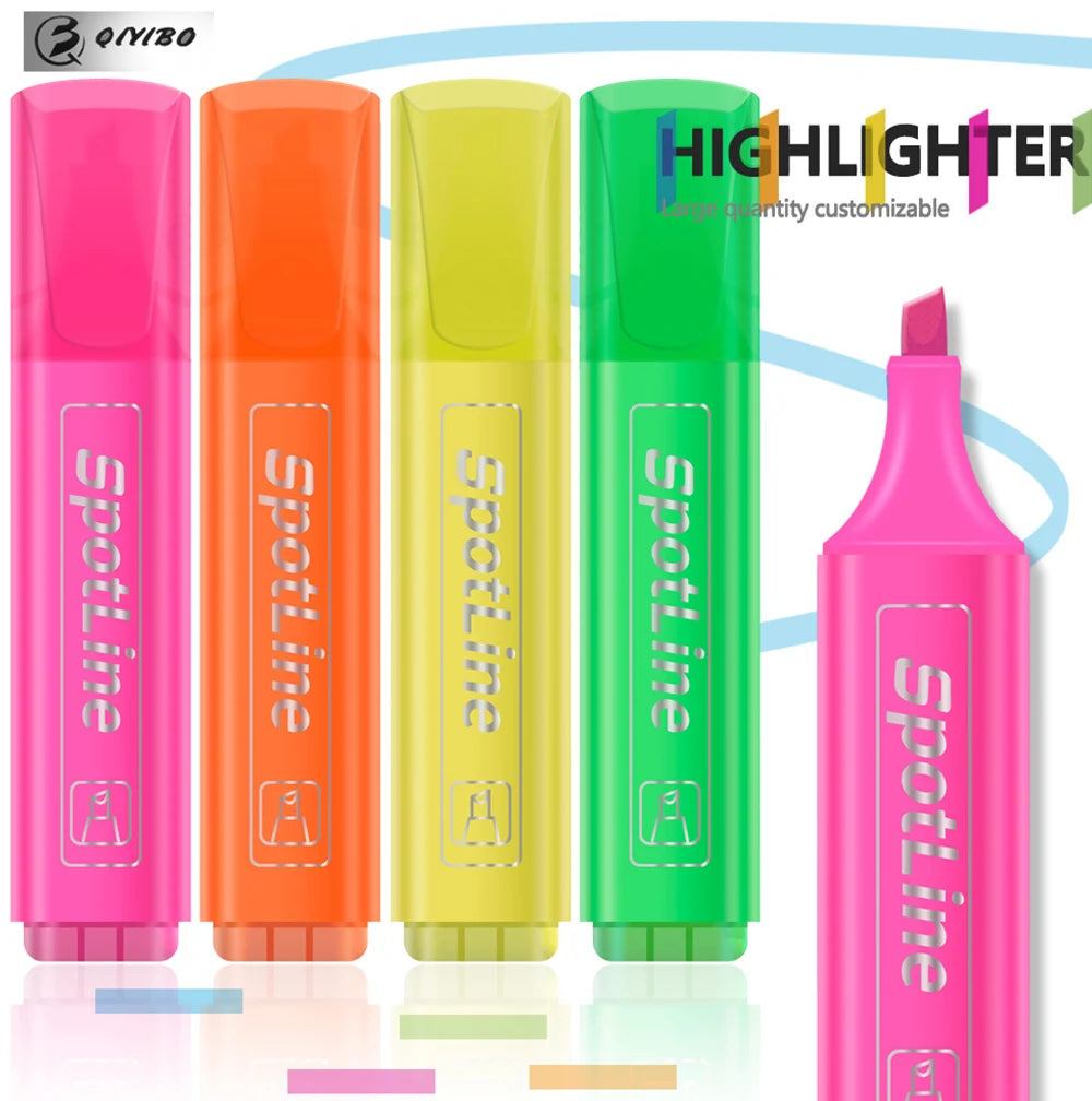 4/6 Pcs/set Pastel Flat Single Head Light Color Oblique Drawing Highlighters Fluorescent Pen Markers for School Supplies