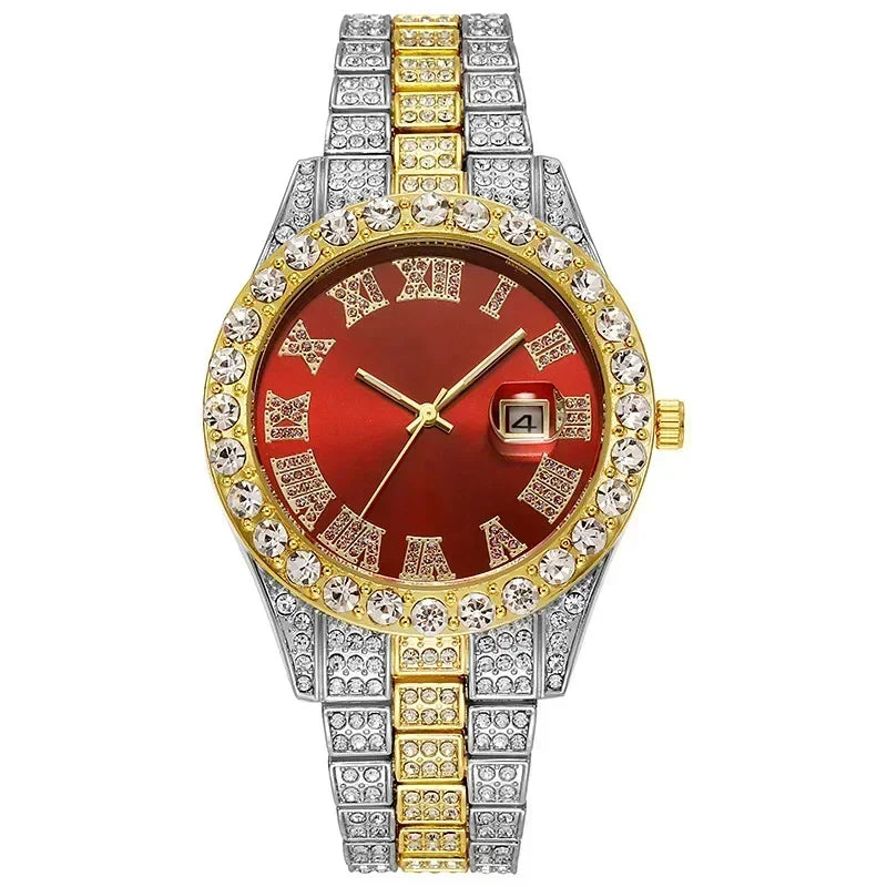 Fashion Full Iced Out Watch for Men Multiple Colors Hip Hop Mens Watch Fashion Cool Bling Diamond Luxury Mens Watches Clock