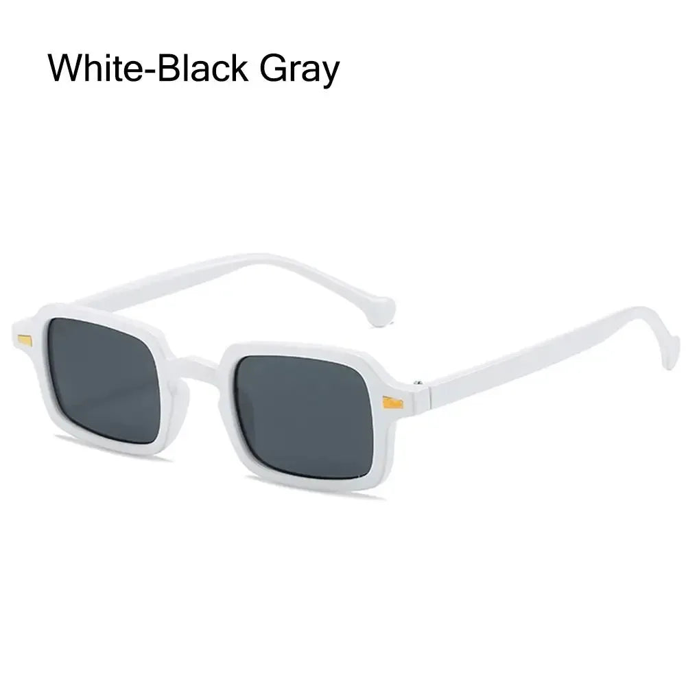 Sun Glasses Casual Men UV400 Protection Rivets Decoration Vintage Women Rectangle Luxurious